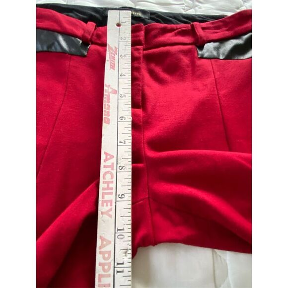 Cynthia Steffe Red Straight Pants with Black Accents Midrise Size 8 - Picture 12 of 13